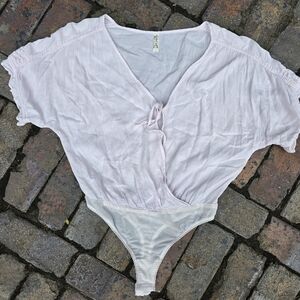 Free People Light Pink Bodysuit